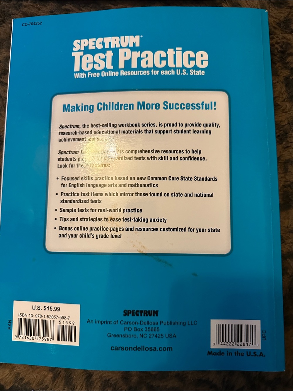 Spectrum Grade 6 Test Practice Workbook Age 10 - 11 Math, Language & Reading - Picture 2 of 4